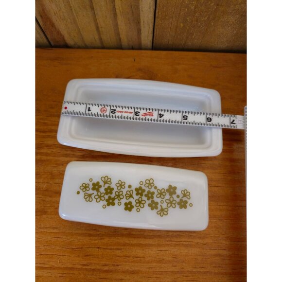 Vintage Pyrex Butter Dish, "Spring Blossom Green" - Picture 6 of 7